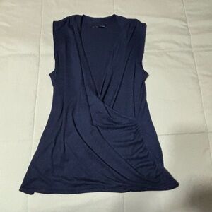 41 Hawthorn Blue Asymmetrical Wrap Tank Top